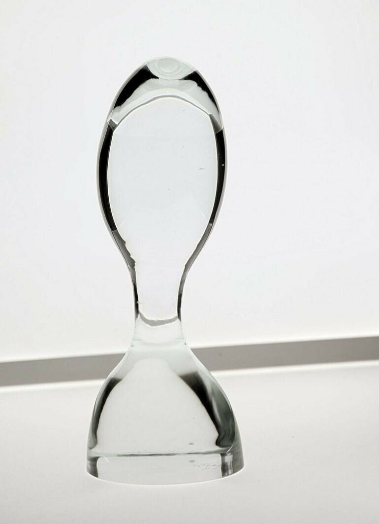 Art Livio Seguso, Visionary Early Abstract Bust Sculpture, Clear Glass, Signed photo