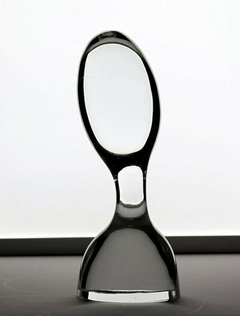 photo vinterior Livio Seguso, Visionary Early Abstract Bust Sculpture, Clear Glass, Signed