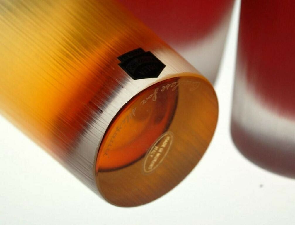 Cenedese, 8 Tumblers Red Or Amber, Incisi Velati Heavy Sommerso Murano Glass photo 1600.0