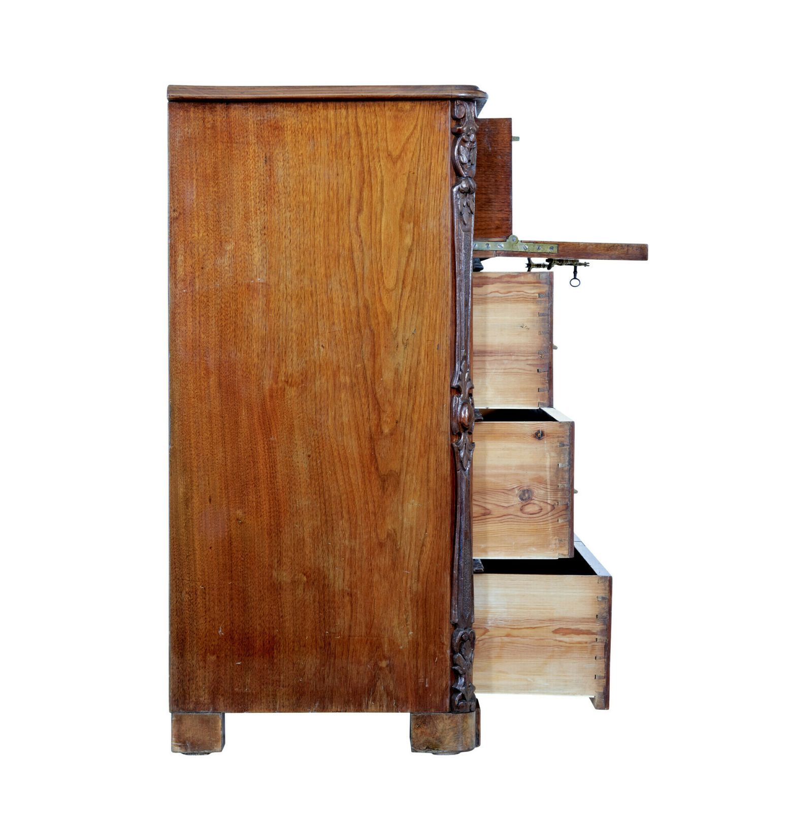 19th Century Burr Walnut Secretaire Chest Of Drawers photo vinterior