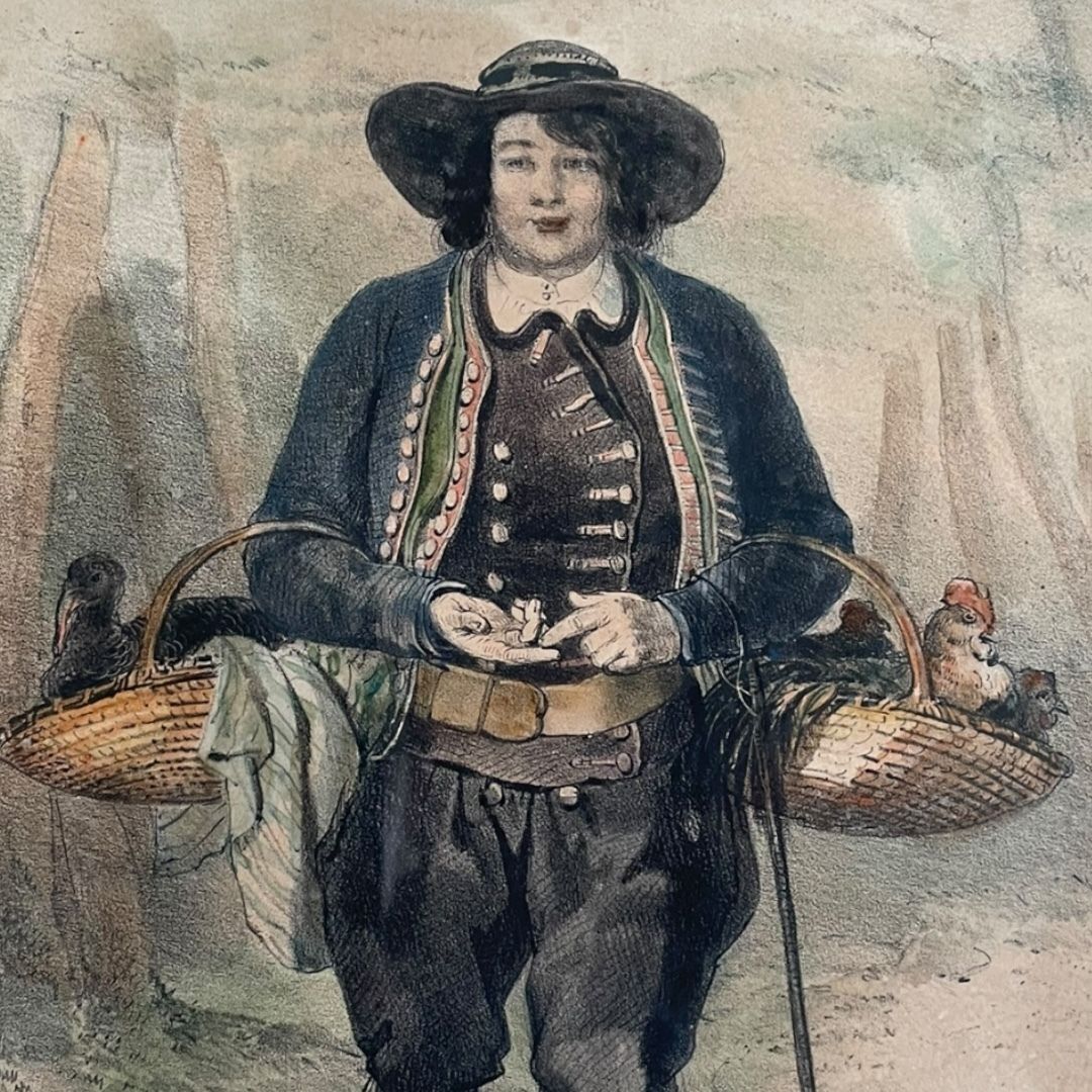 A Pair Of C19th French Breton Hand Coloured Prints photo 235.0