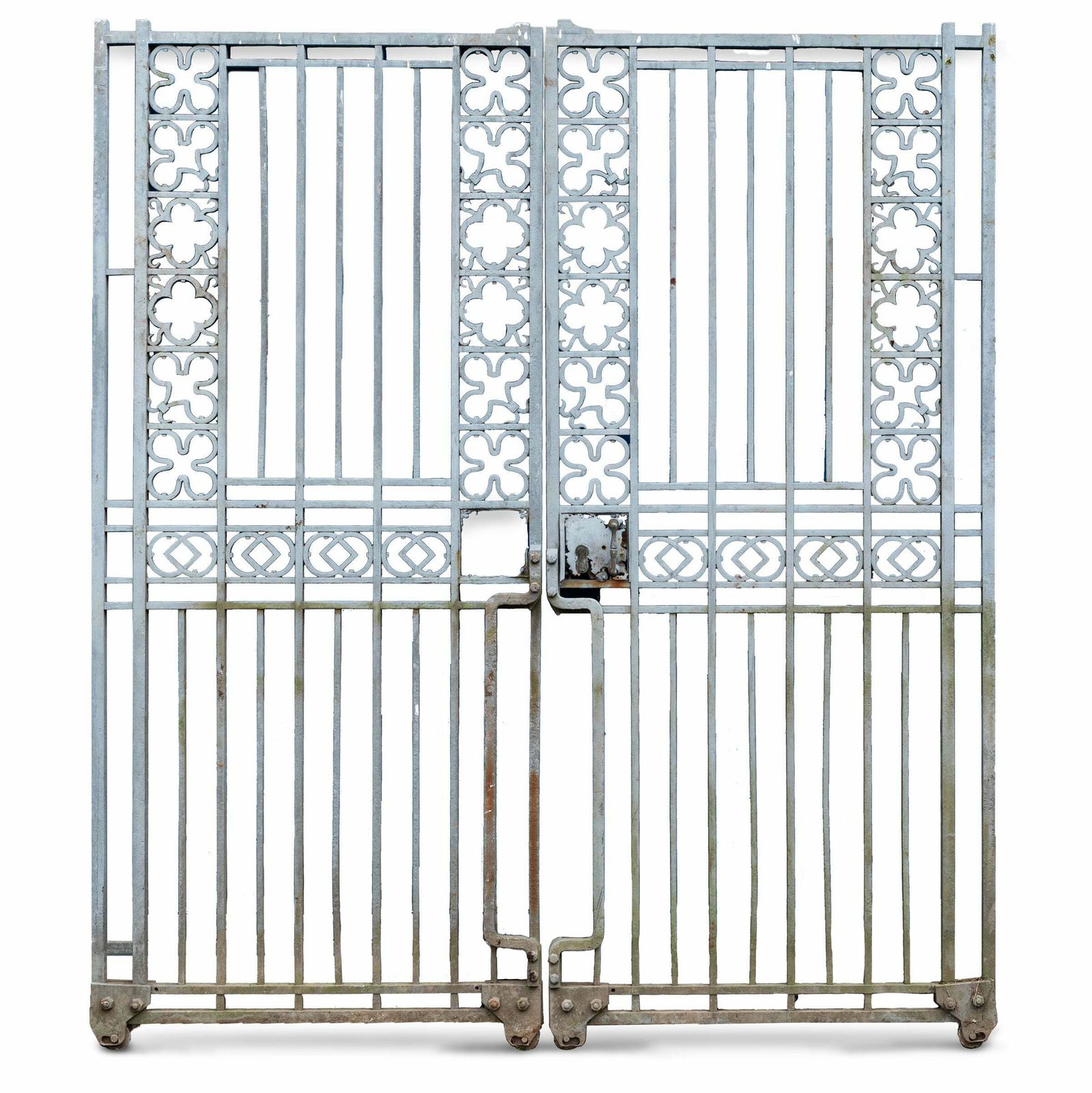 Antique Victorian Wrought Iron Gates | Gothic Quatrefoil