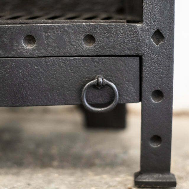 Antique Cast Iron Fire Basket, 1800s photo vinterior