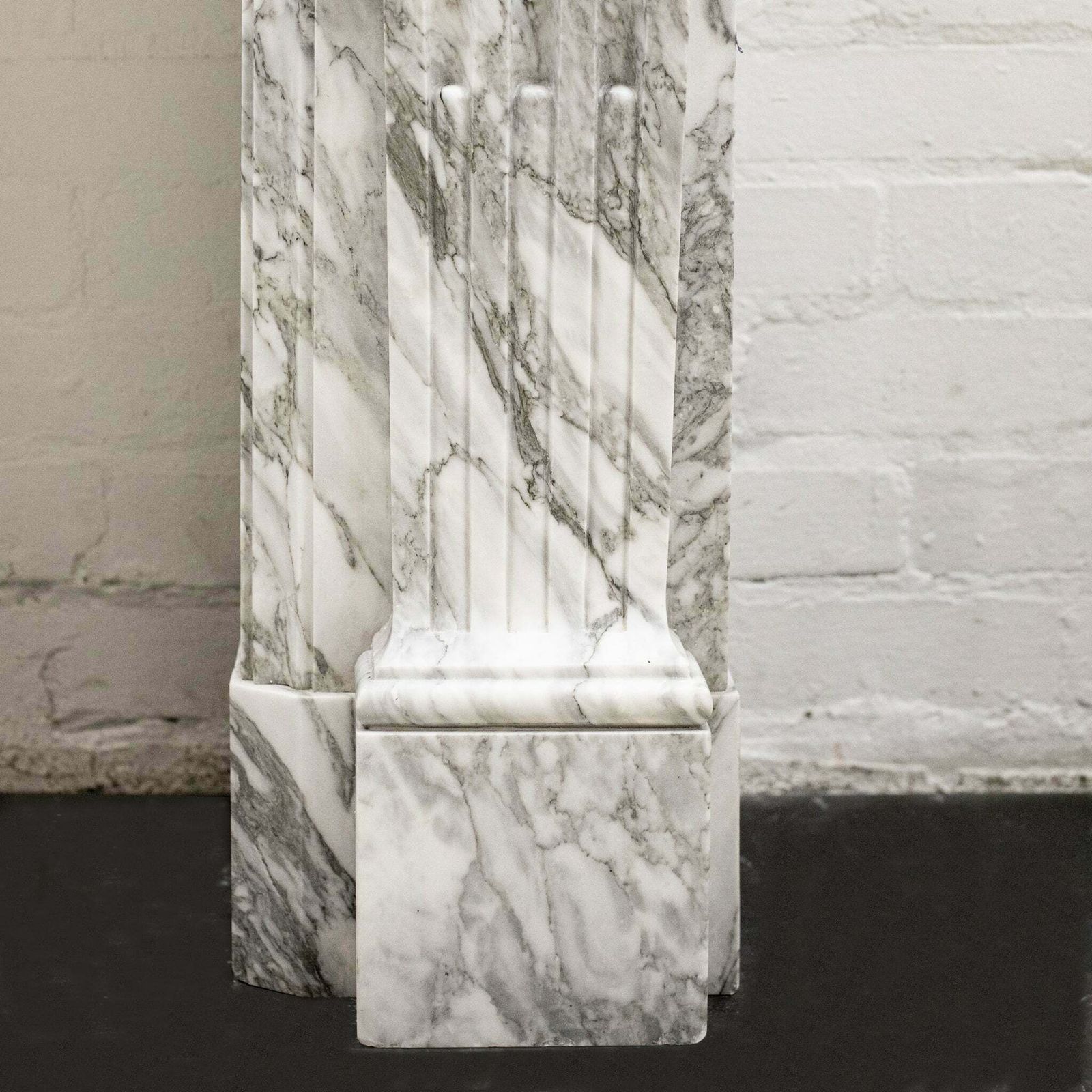 Louis XVI Style Italian Arabescato Marble Fireplace photo Home Fixtures