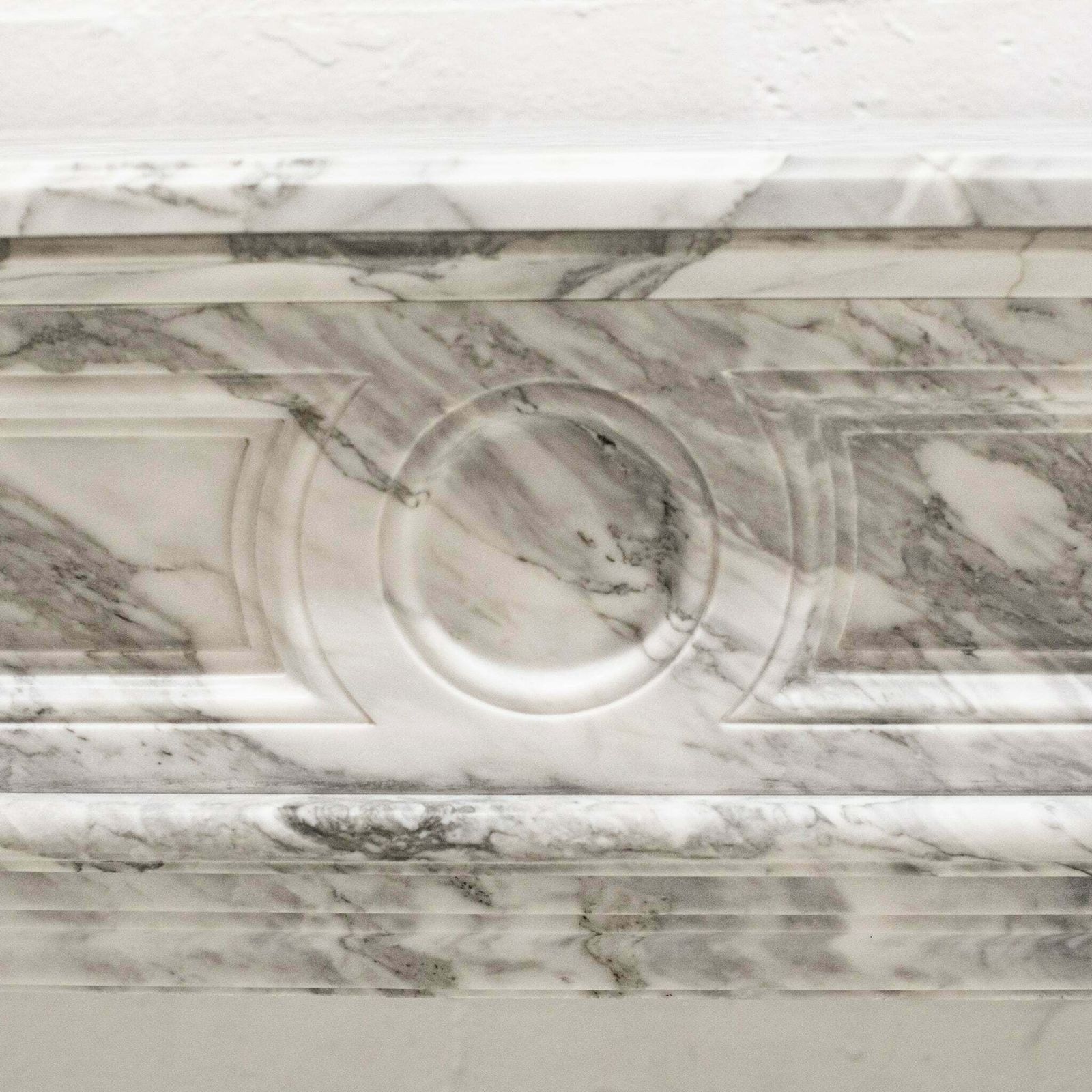 Louis XVI Style Italian Arabescato Marble Fireplace photo buy