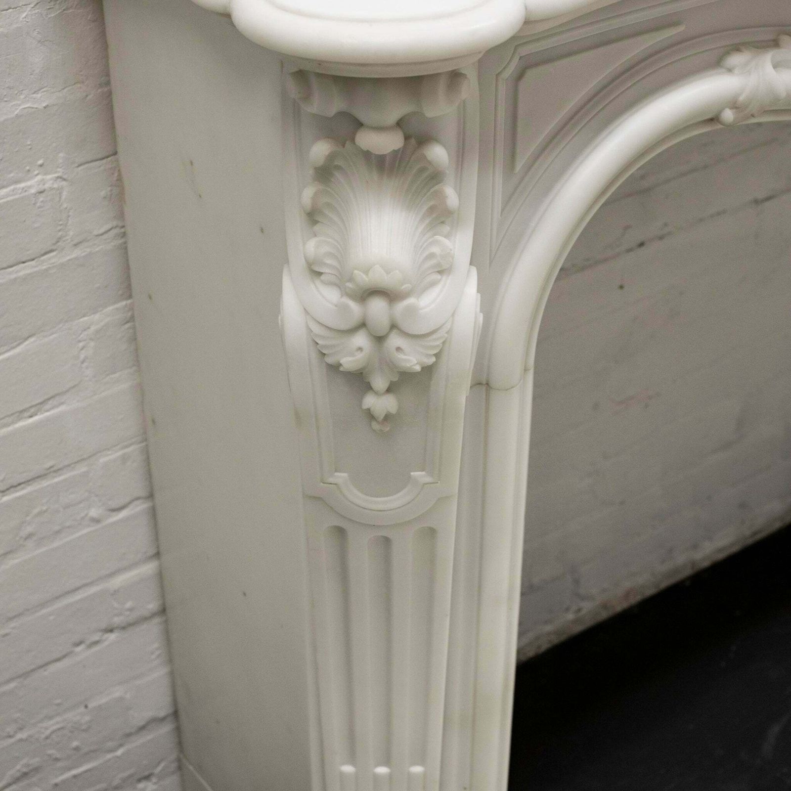 photo for sale Antique Louis XV Rococo Style 19th Century Marble Fireplace