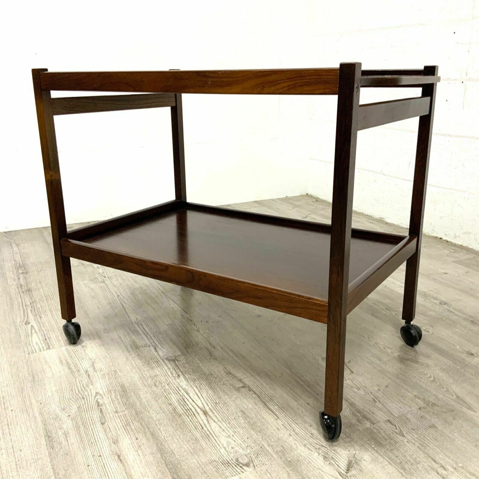 Midcentury Danish Vintage Teak Drinks Trolley Bar Cart Buffet 1960's photo furniture