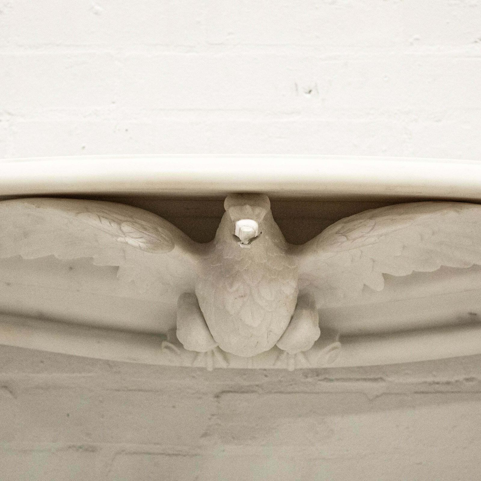 Antique Victorian Statuary Marble Surround With Carved Eagle photo for sale