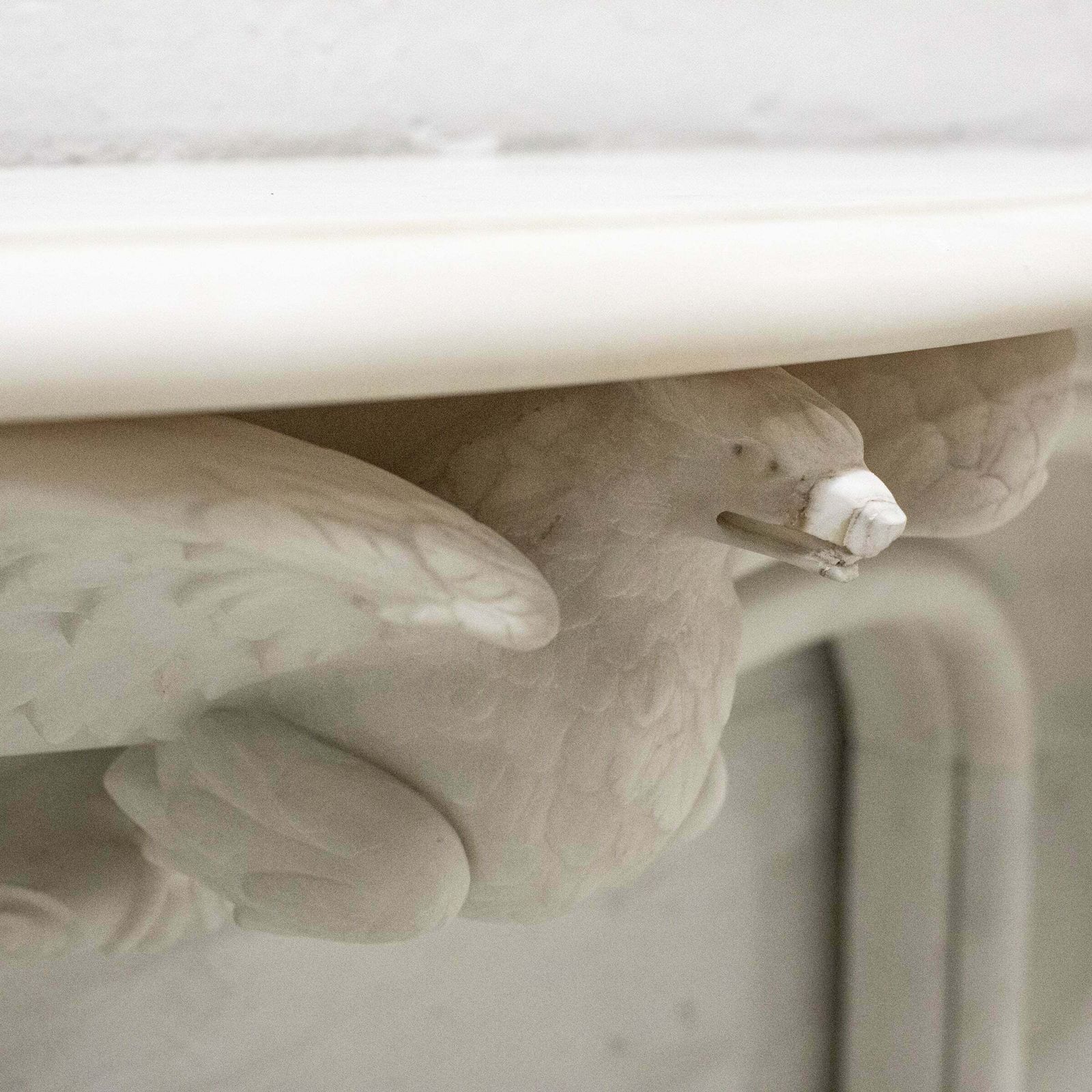 Antique Victorian Statuary Marble Surround With Carved Eagle photo 12000.0