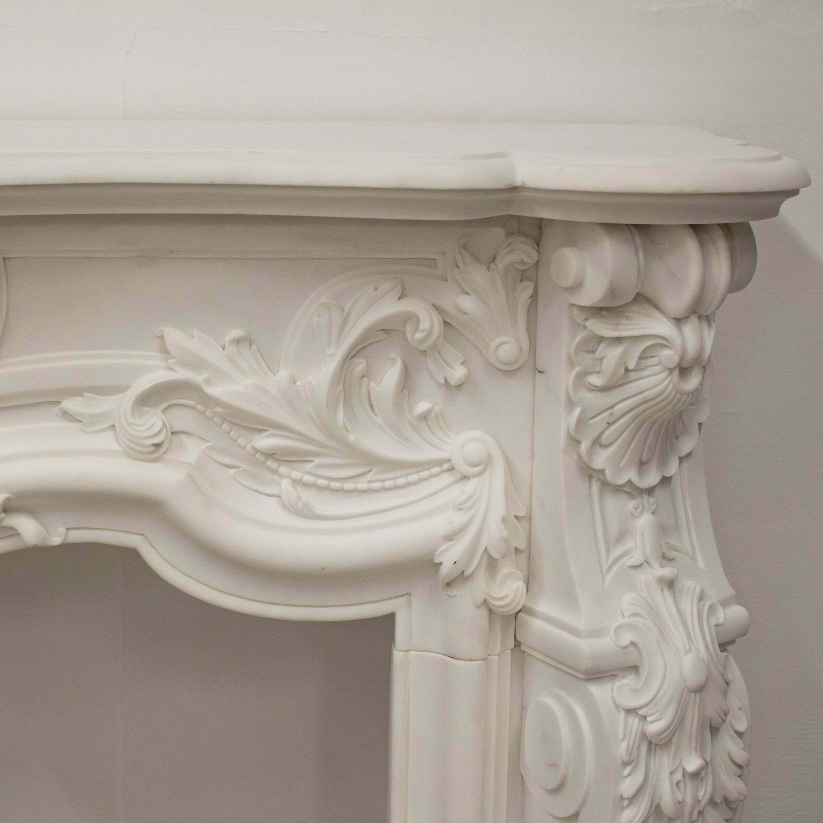 French Louis XV Fireplace Surround In Statuary Marble I Pair Available photo 18000.0