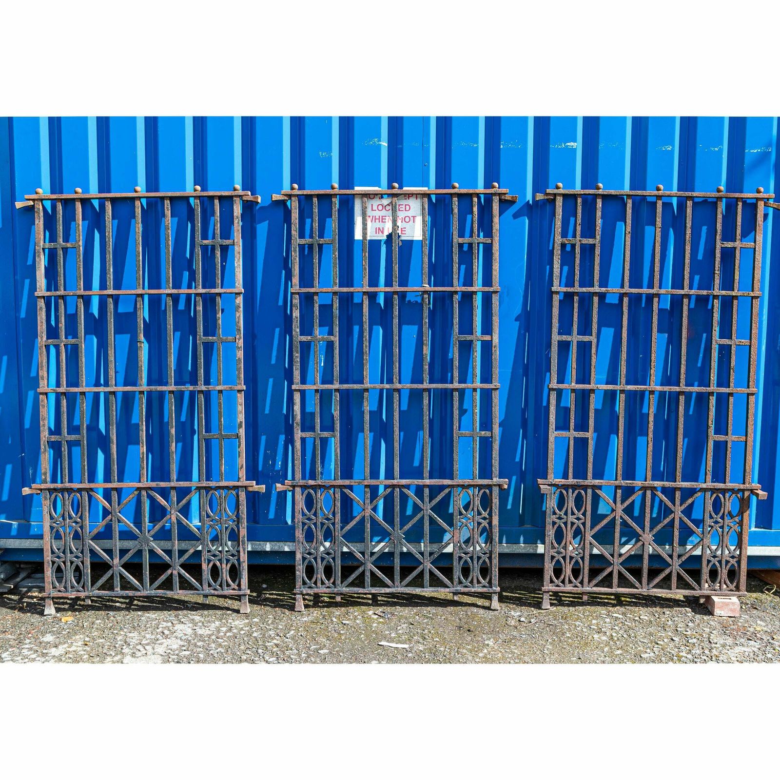 Ornate Antique Iron Railings | 3 Panels photo furniture