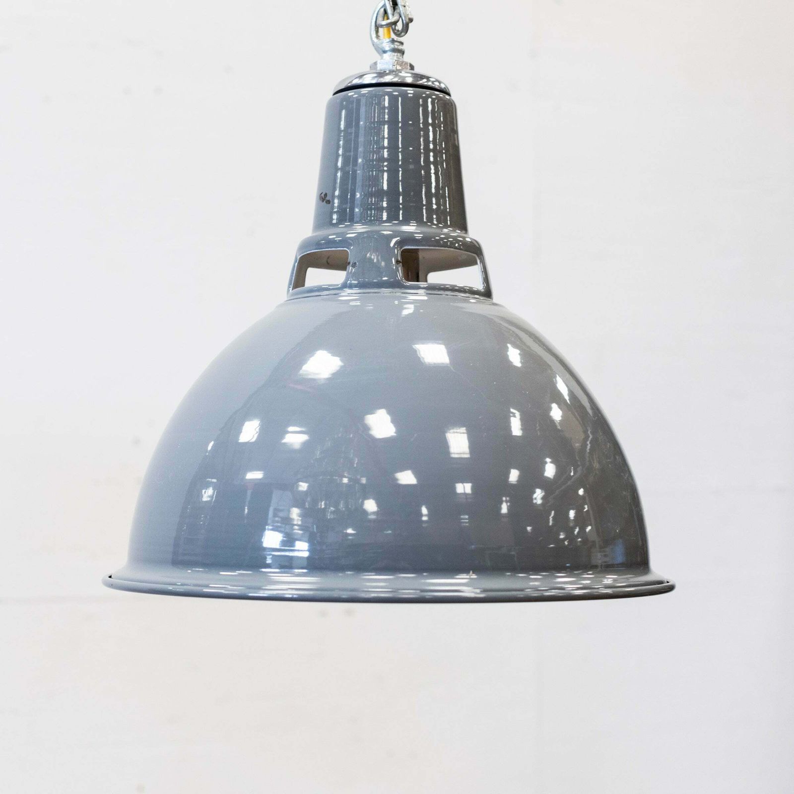 Reclaimed Large Vintage Grey Enamel Pendant Lights | 24 Available photo Lighting