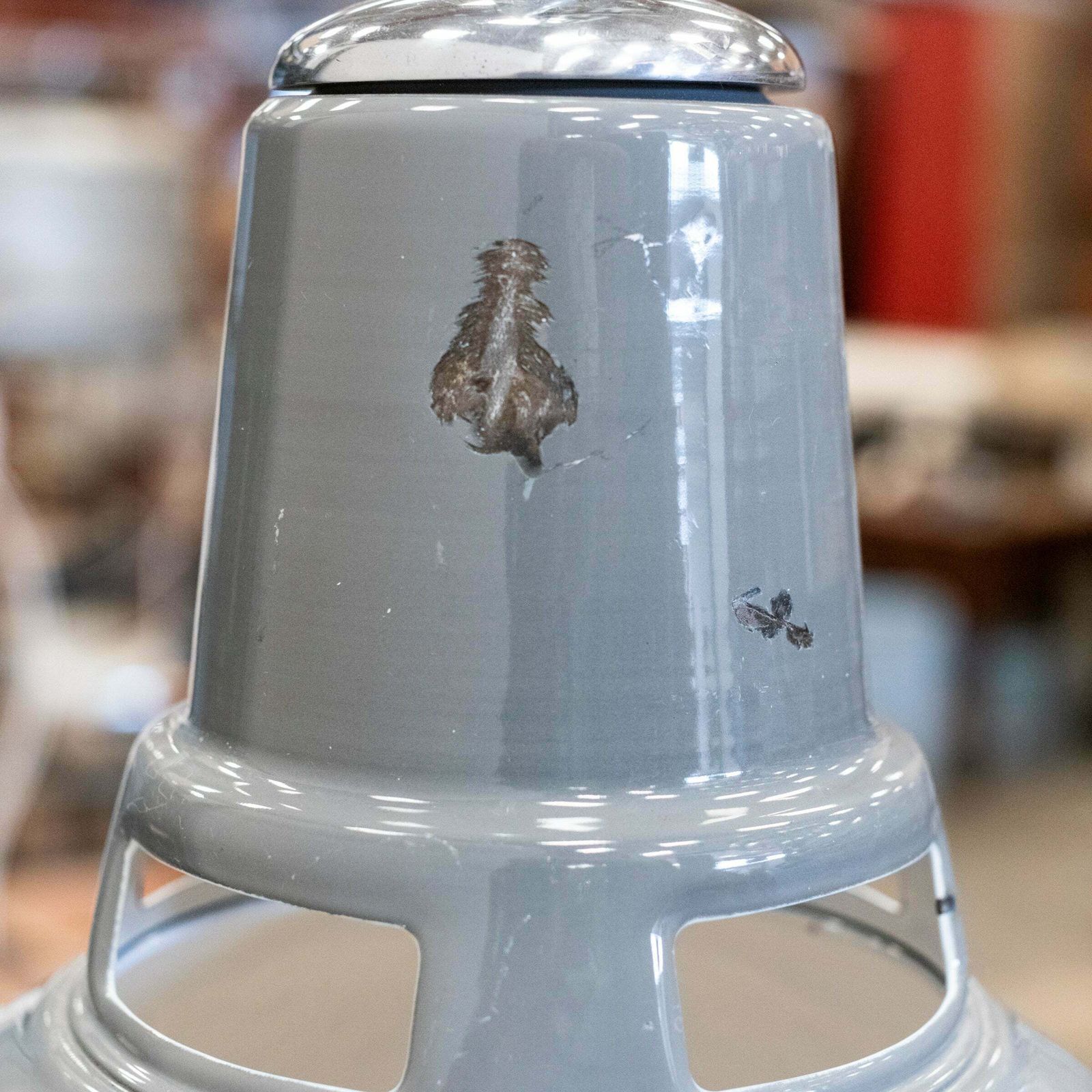 Reclaimed Large Vintage Grey Enamel Pendant Lights | 24 Available photo 375.0