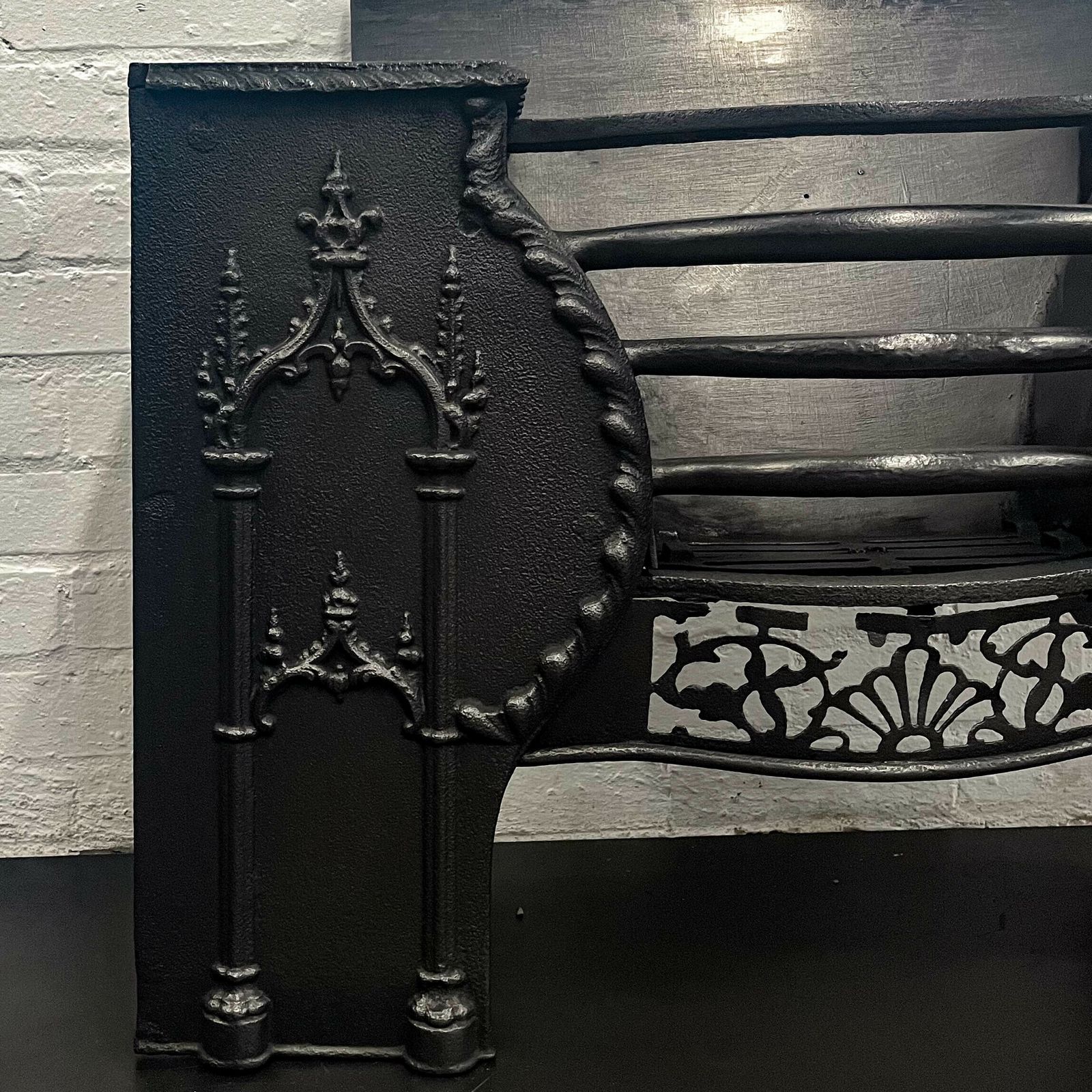 Mid 19th Century Victorian Gothic Revival Hob Grate photo furniture