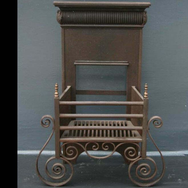 Antique Cast Iron Fire Basket, Early 20th Century