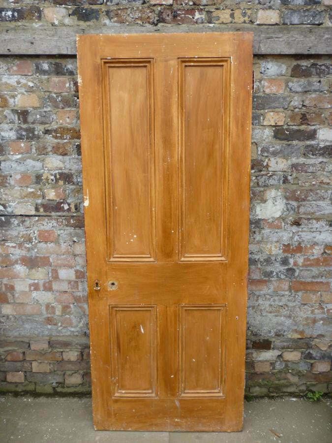 Original Victorian Pine Panelled Door   200.5cm X 80.5cm photo furniture