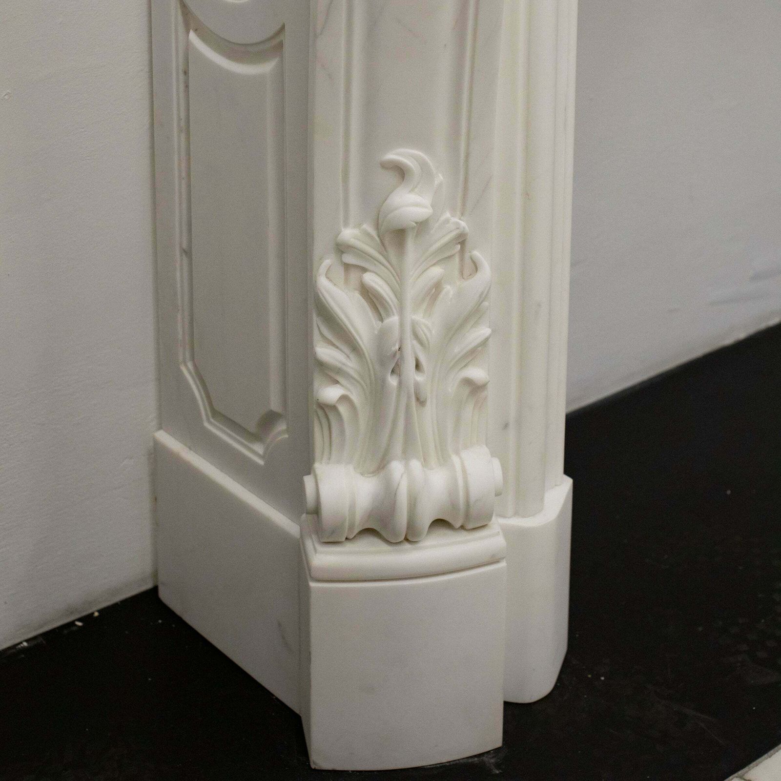 Home Fixtures French Louis XV Fireplace Surround In Statuary Marble I Pair Available photo