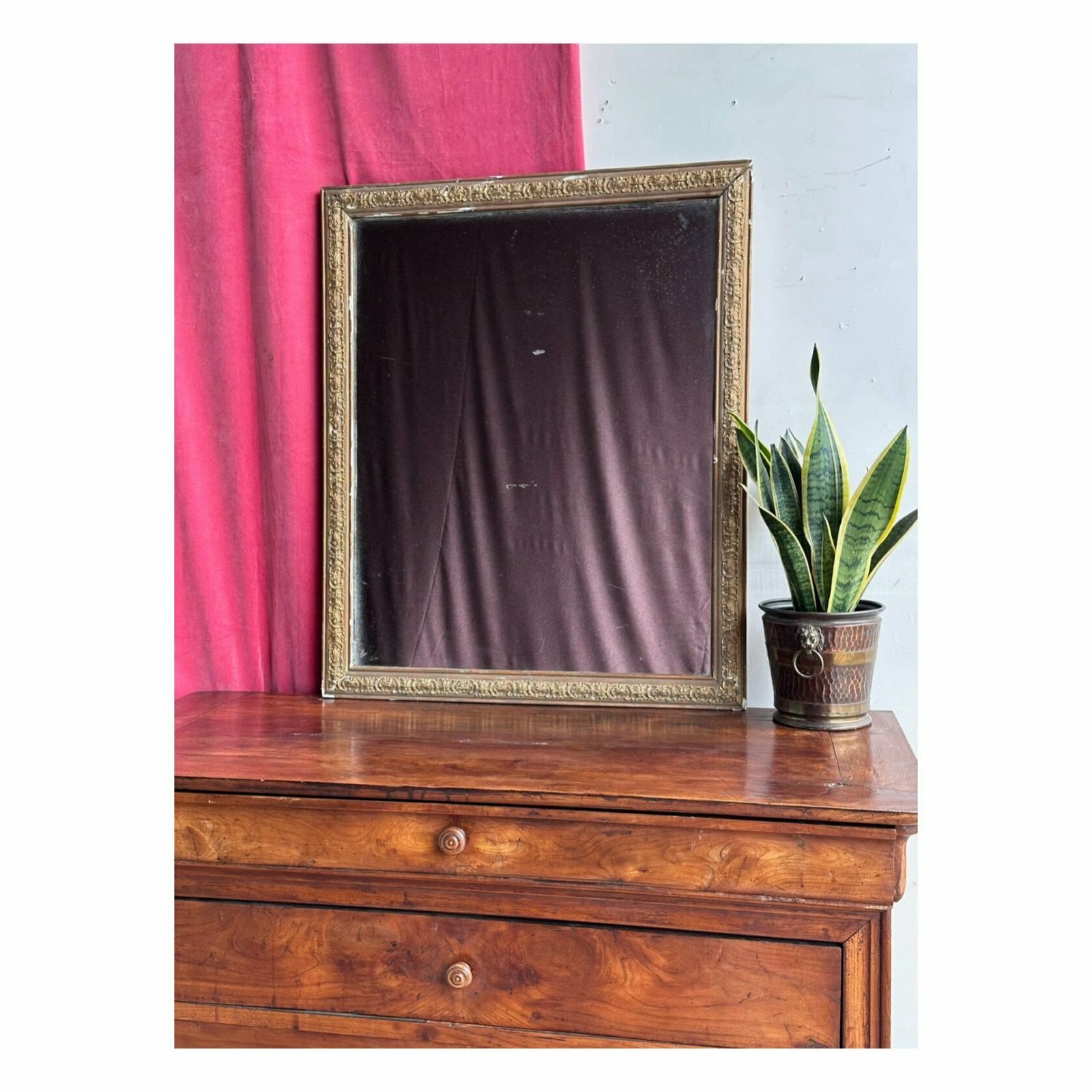 Beautiful Antique Mercury Plate French Gilt Mirror Dating C.1800