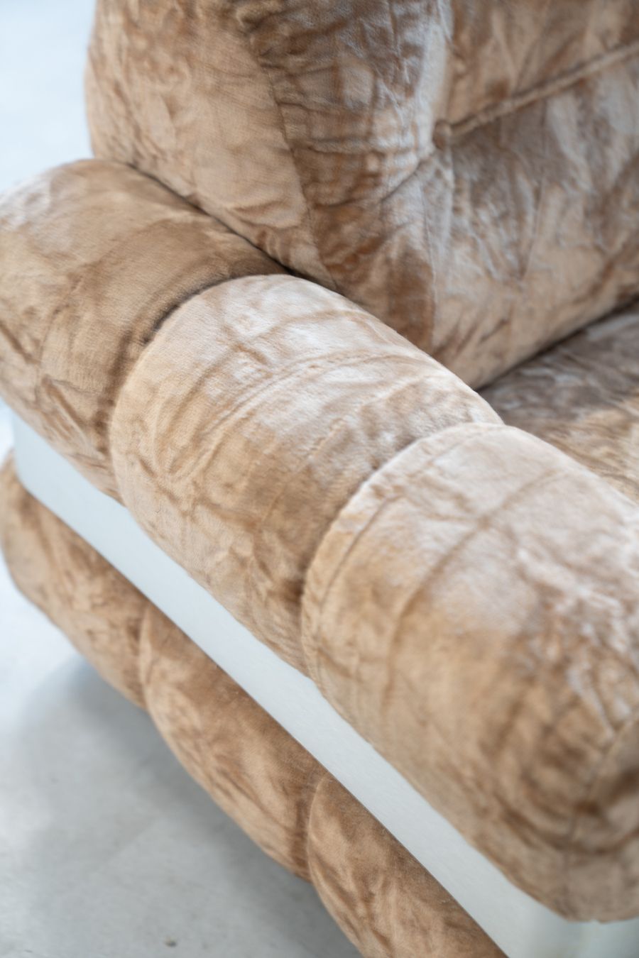 Piazzesi Style Chenille Armchair With Brushed Aluminum Profiles   70s photo buy
