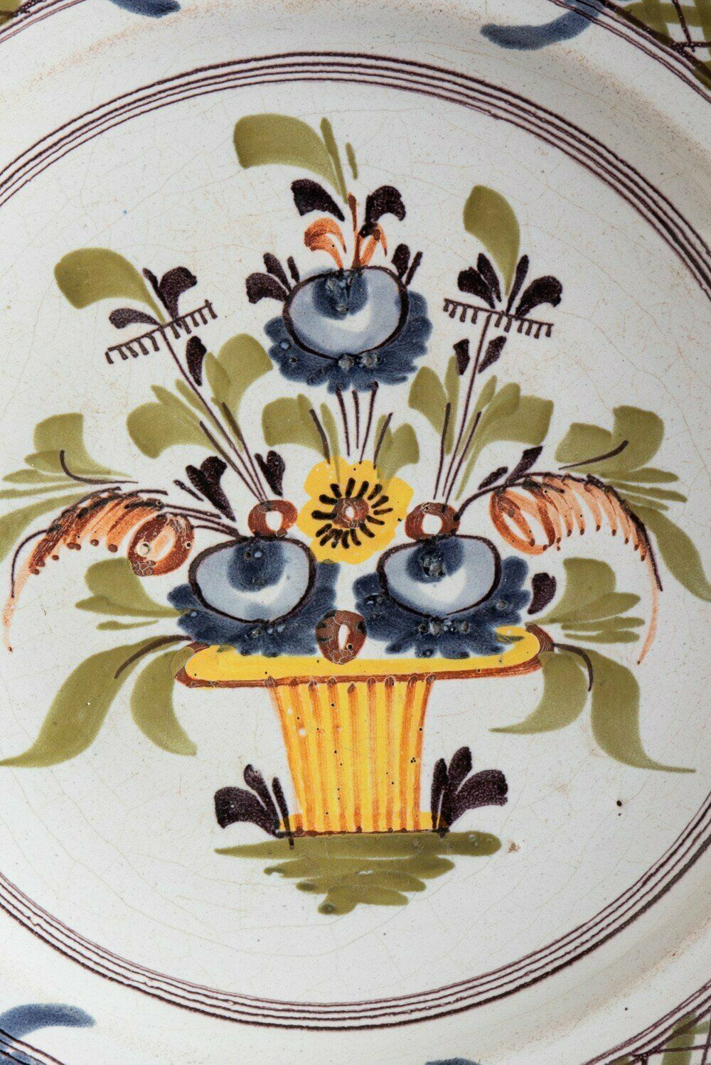 Desvres Faience, Basket Of Flowers Dish, Late 18th Century photo Home Decor