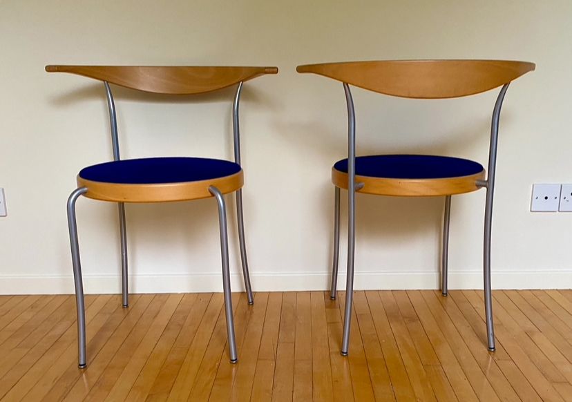 Set Of 4 Stacking Beechwood Chairs: Magnus Olesen