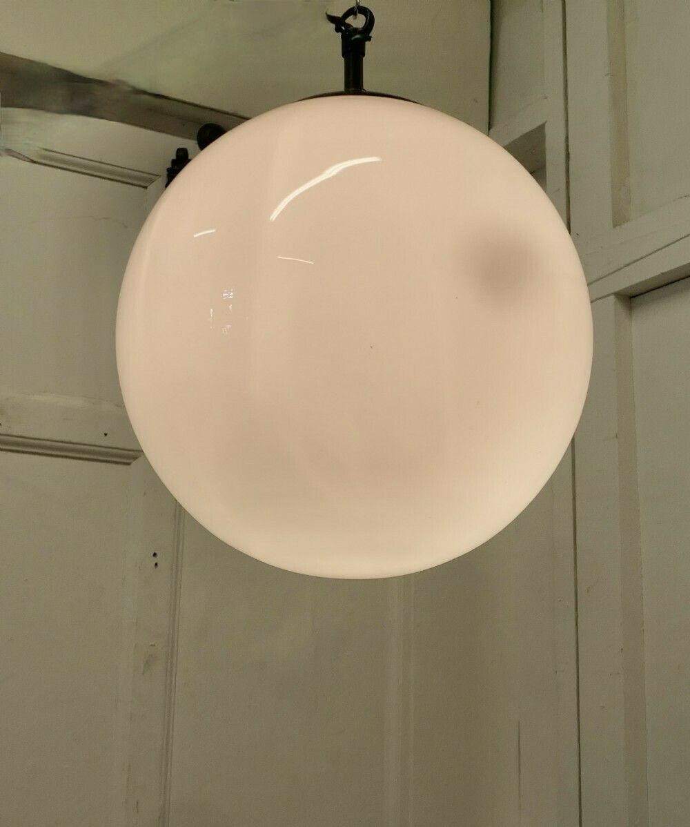 Art Deco Globe Opaline Glass Hanging Pendant Light photo furniture
