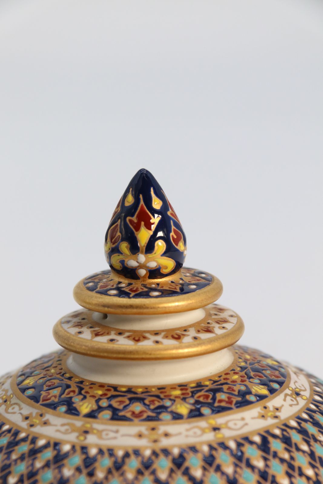 photo for sale A Fine Asian Siam Pottery Gilt And Enamelled Lidded Jar Circa 1920