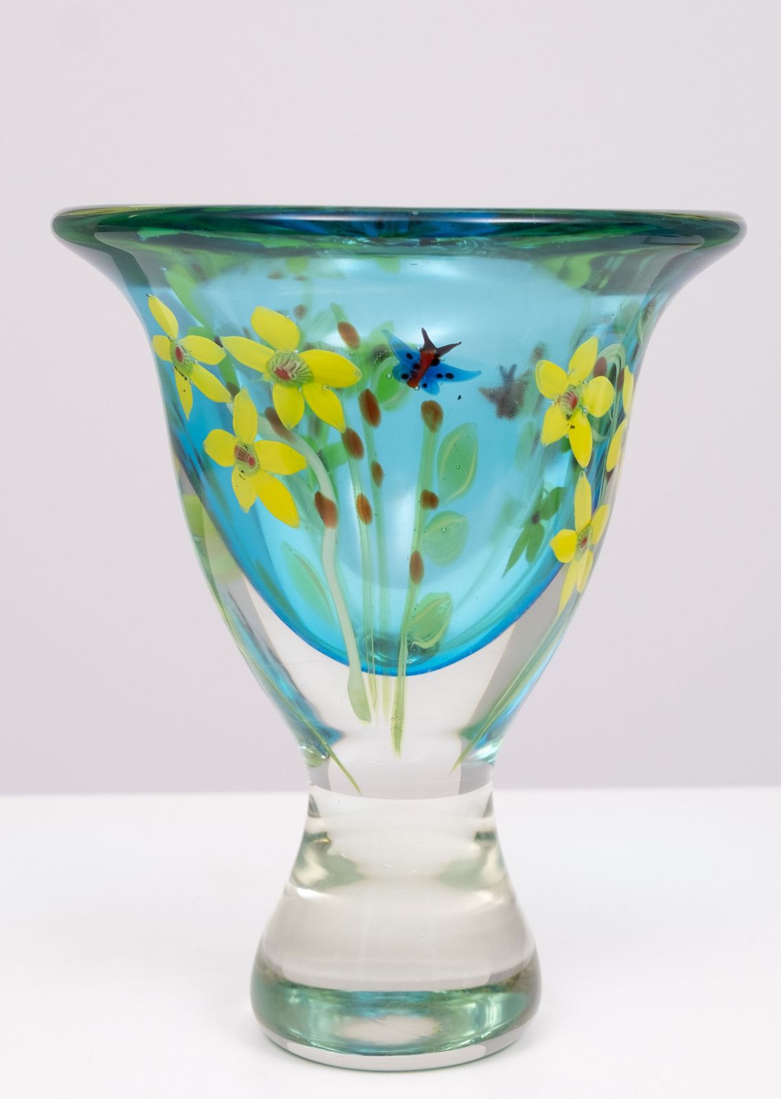 Berit Johansson Art Glass Vase By Murano 1970s Sweden photo buy