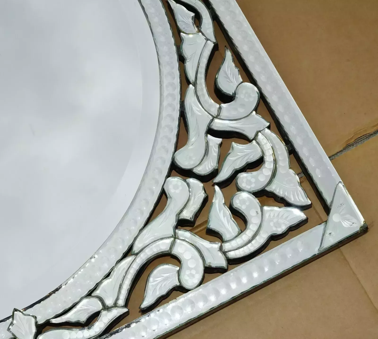 photo buy Stunning Antique Circa 1930's Venetian Trumeau Etched Fret Work Wall Mirror