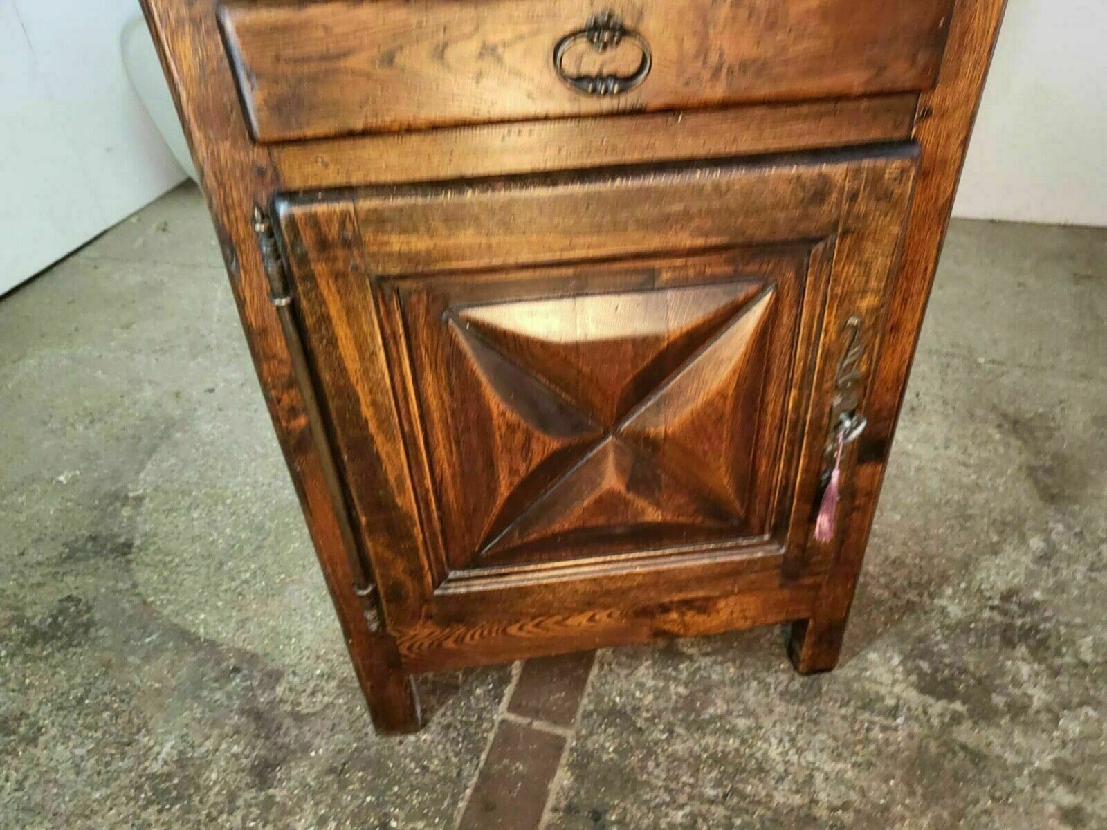 Vintage French 20thc Oak High Back Cupboard Hall Stand Wash Stand Drawer Shelves photo buy
