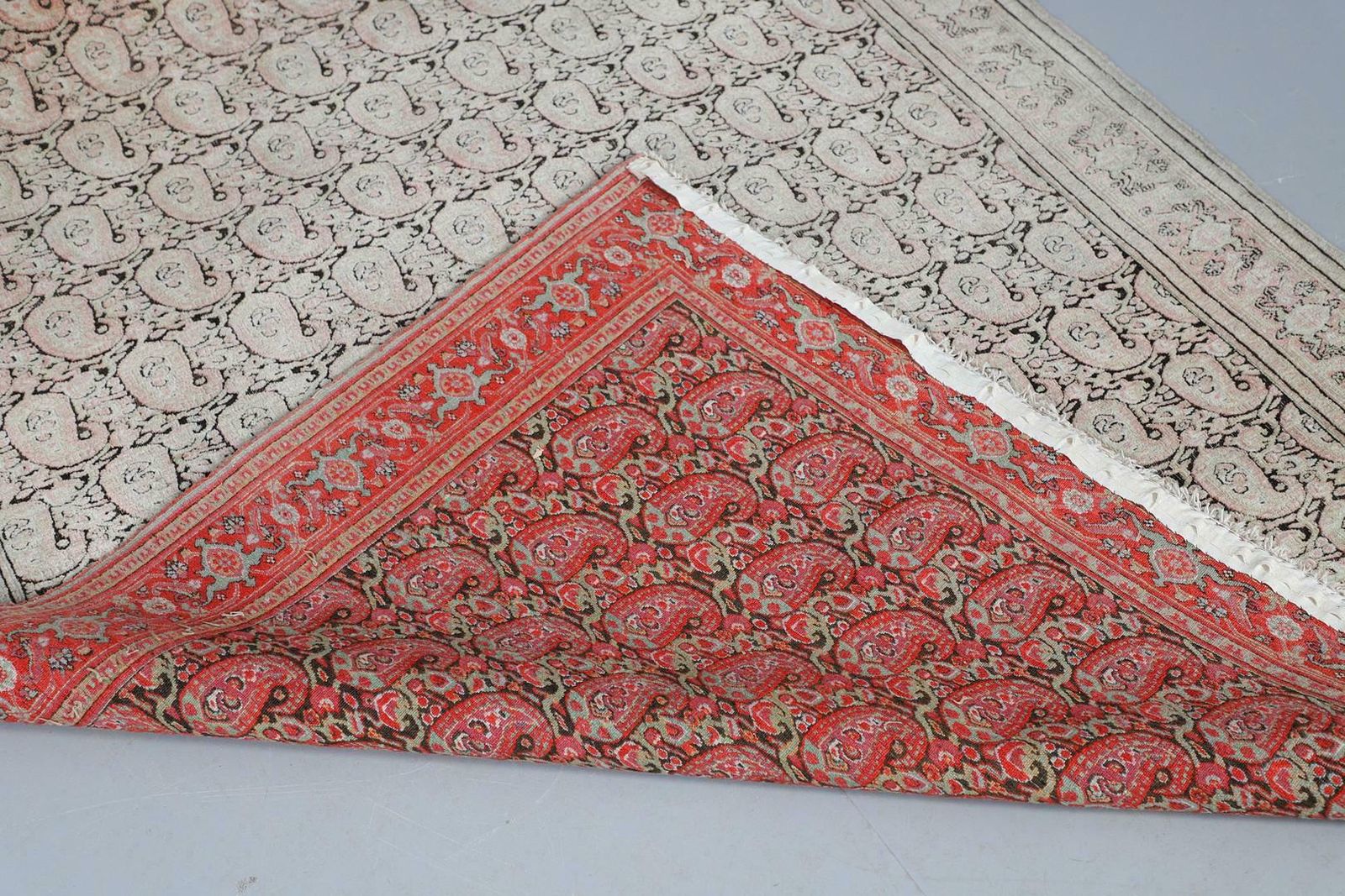 Rare Antique Rugstraditional Blush Pink Rug Wool Paisley Pattern Carpet photo buy