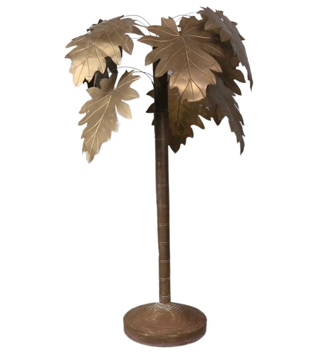 Vintage Coastal French Maison Jansen Copper Palm Tree