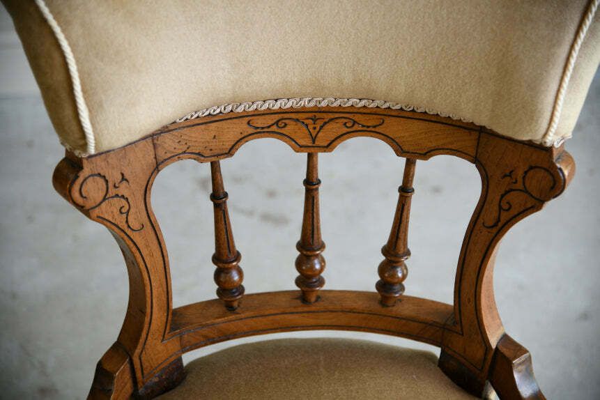 Victorian Upholstered Oak Occasional Chair photo buy