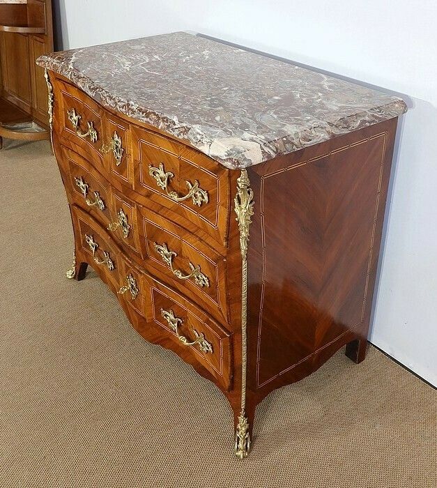 Tomb Chest Of Drawers In Regional Wood Marquetry, Louis XIV Period   Eighteenth photo for sale