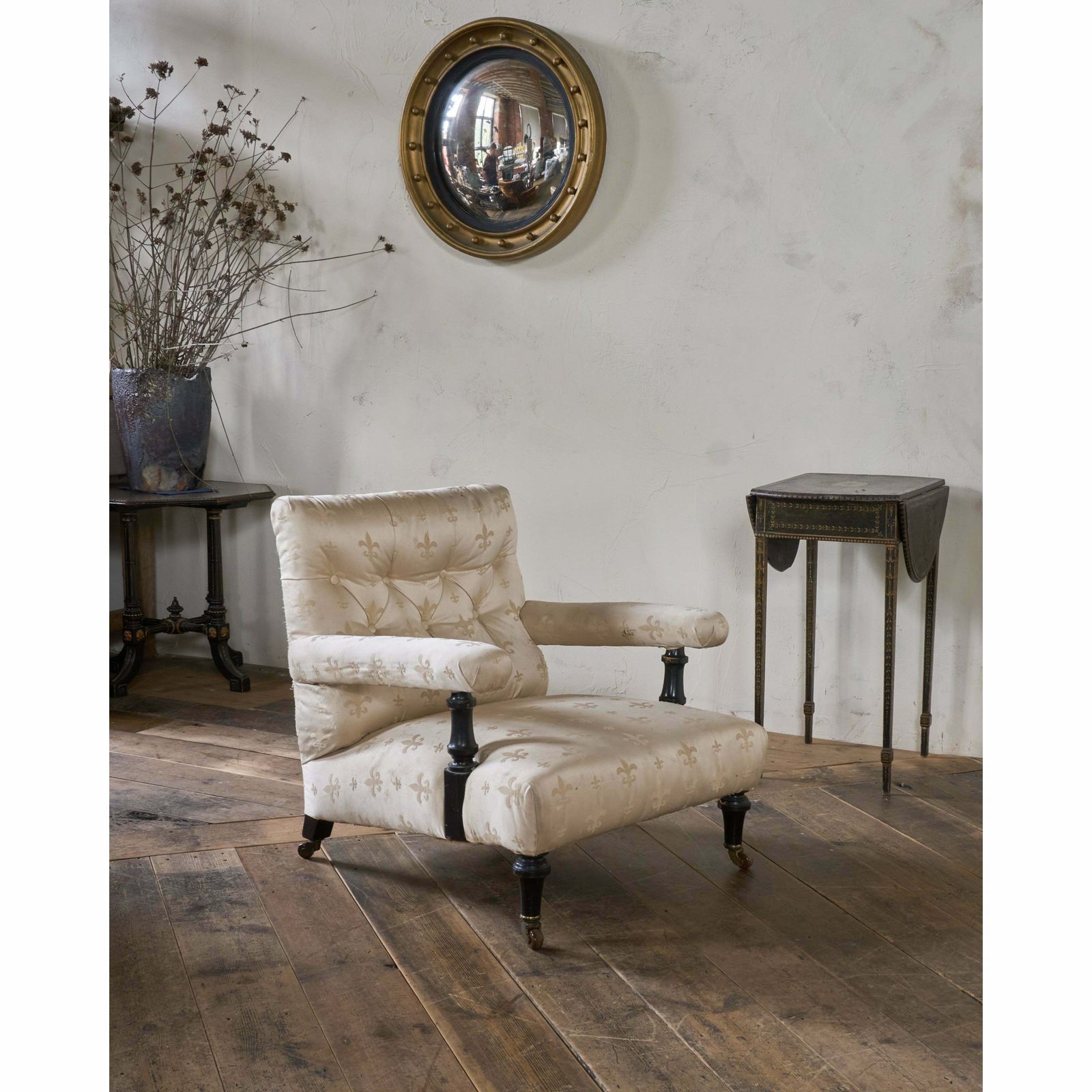 Antique Open Armchair   Ivory, 1800s photo vinterior