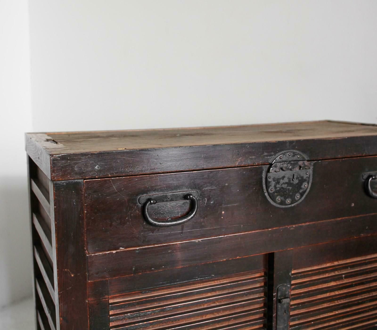 Large Two Section Late Edo Period Japanese Tansu Cabinet photo buy
