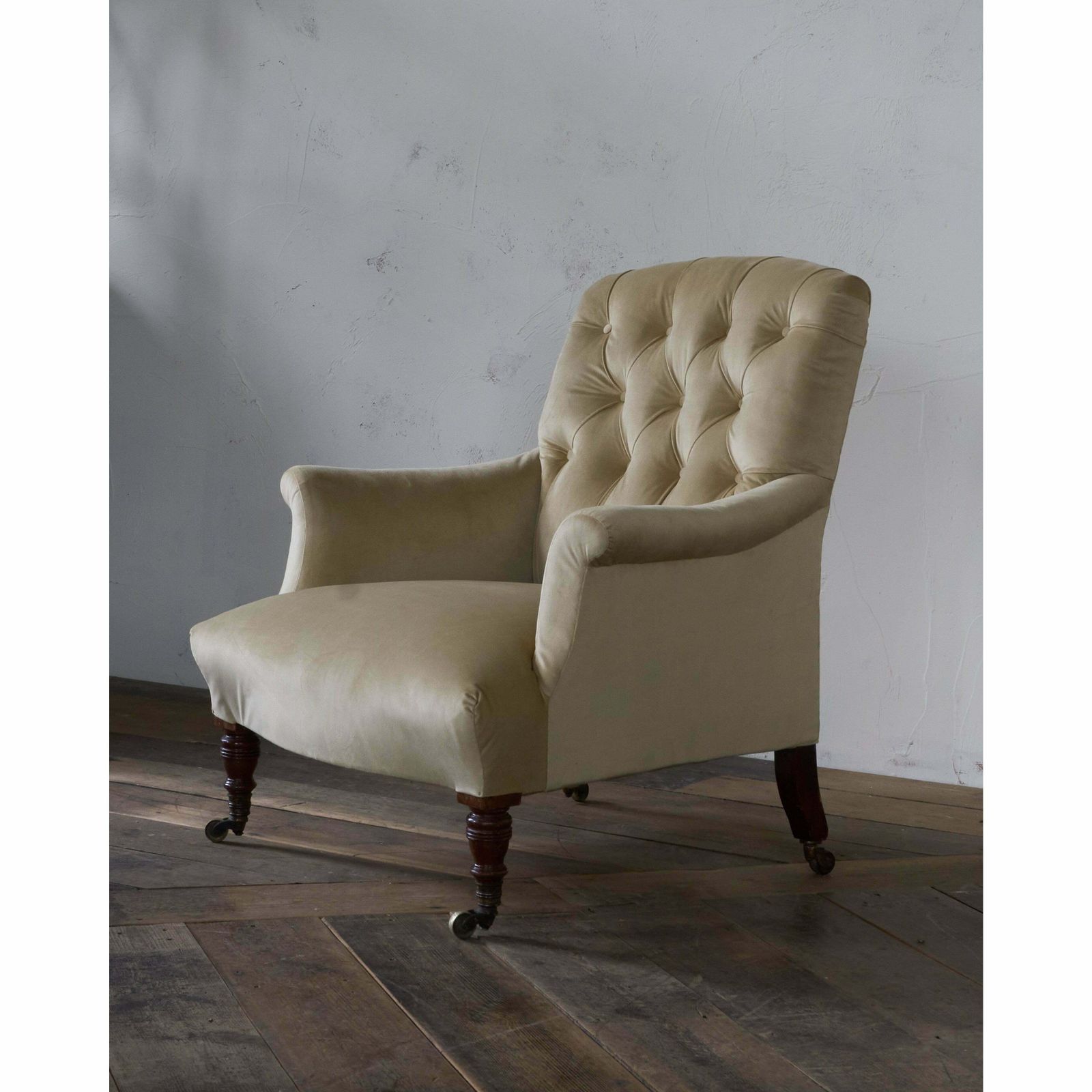 Howard And Sons Armchair In Gold Velvet photo for sale