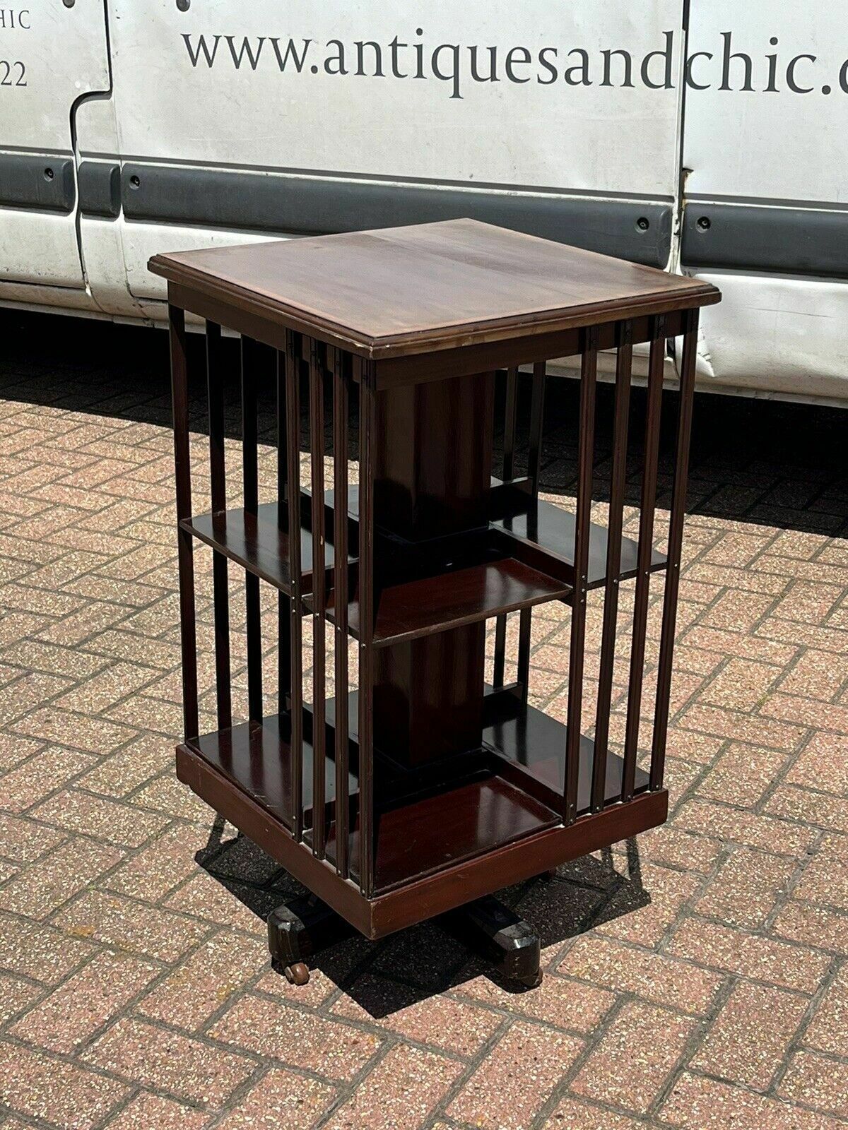 Edwardian Inlaid Mahogany Revolving Bookcase photo Furniture