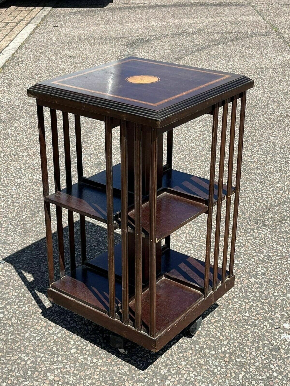 Inlaid Mahogany Revolving Bookcase photo vinterior