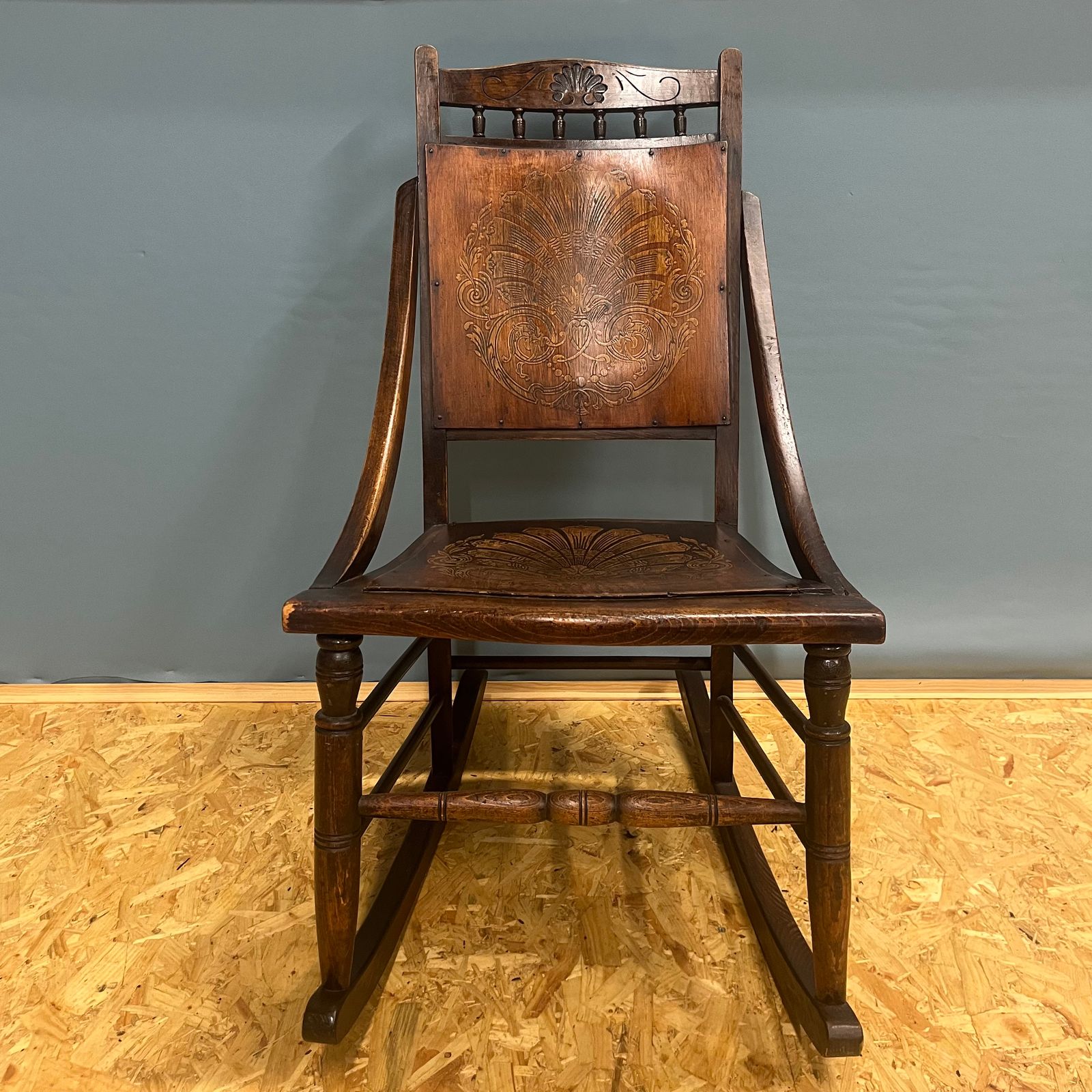 Antique Hand Carved Rocking Chair