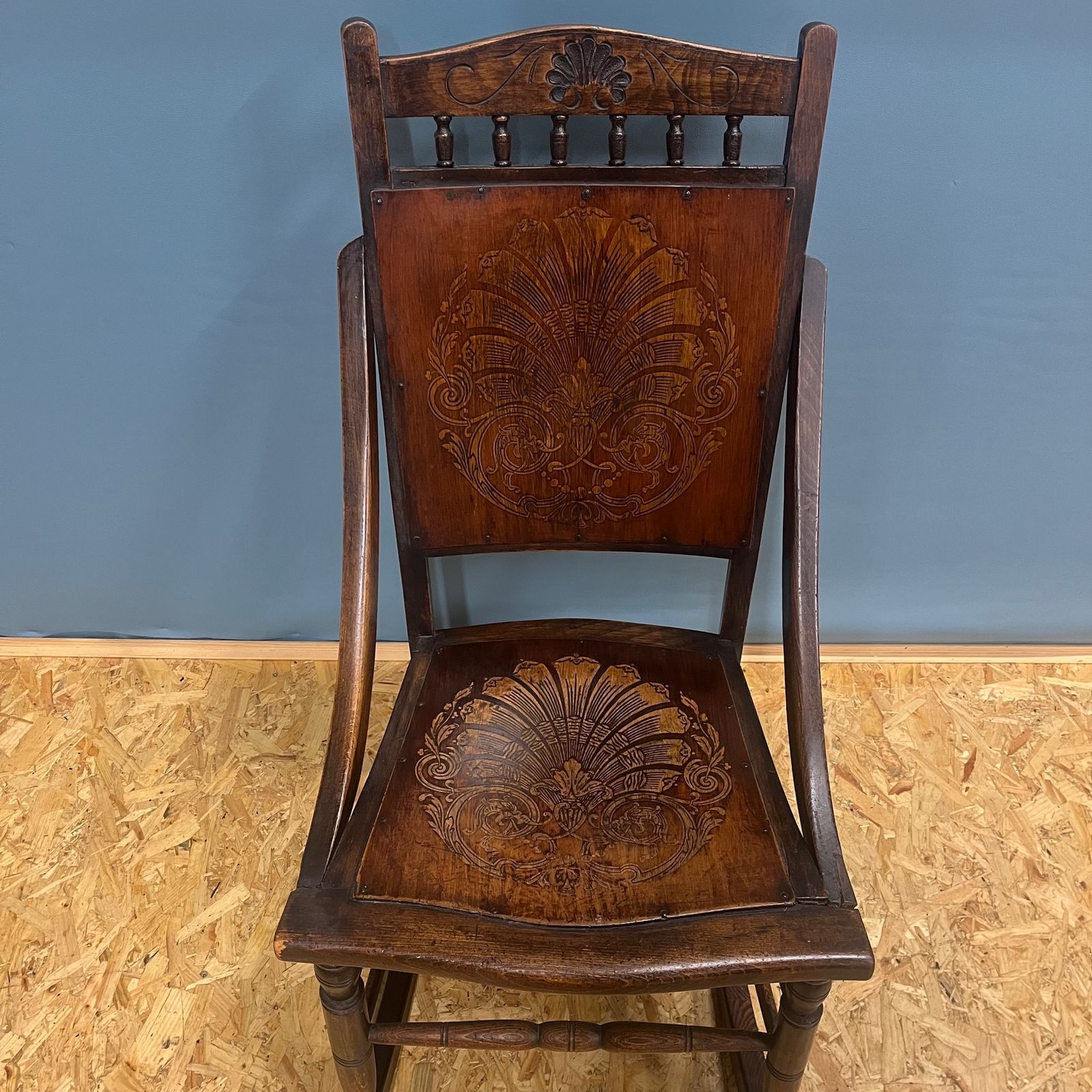 Antique Hand Carved Rocking Chair photo for sale