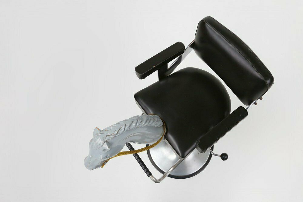Furniture Children's Barber Chair With Horse Head, Belgium, 1950s photo