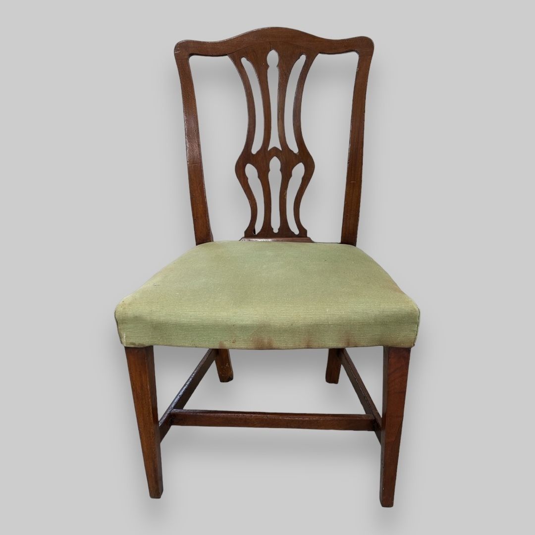 A Pair Of Georgian Mahogany Ribbon Back Side Chairs photo for sale