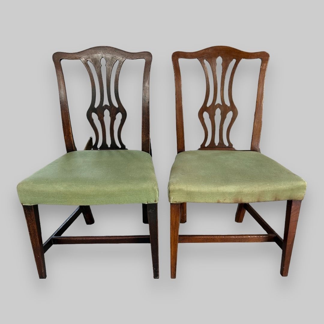 A Pair Of Georgian Mahogany Ribbon Back Side Chairs