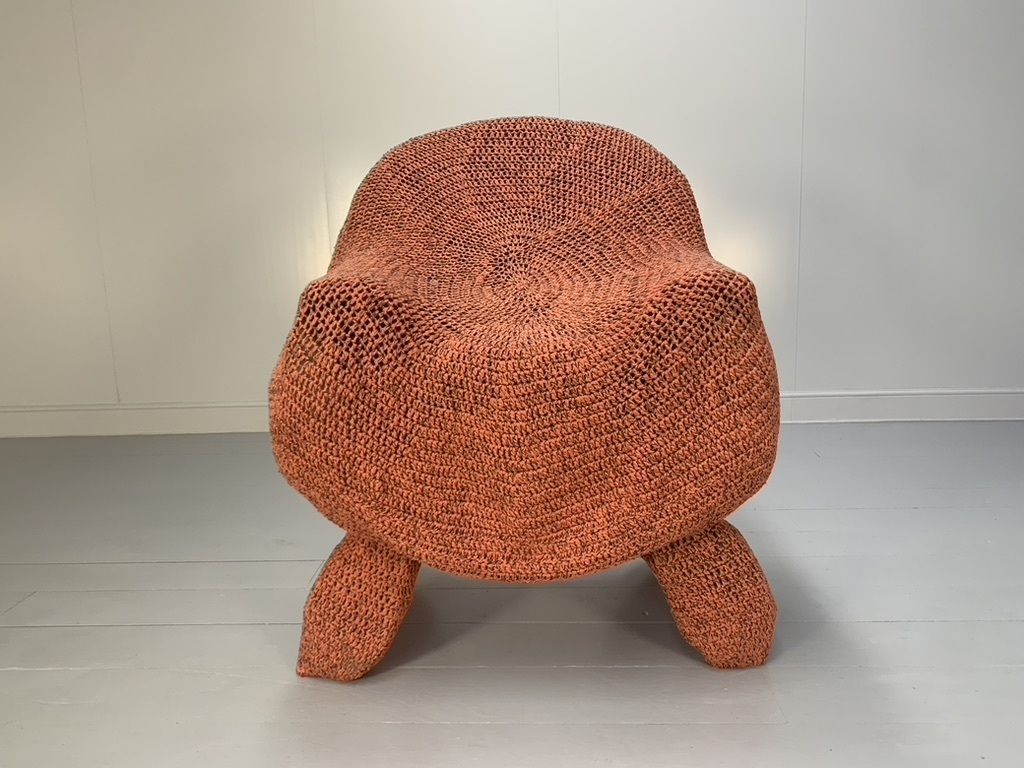Jordyn Rachel Gardiner “Udder” Armchair & Stool – In Crochet Cotton Yarn photo Furniture