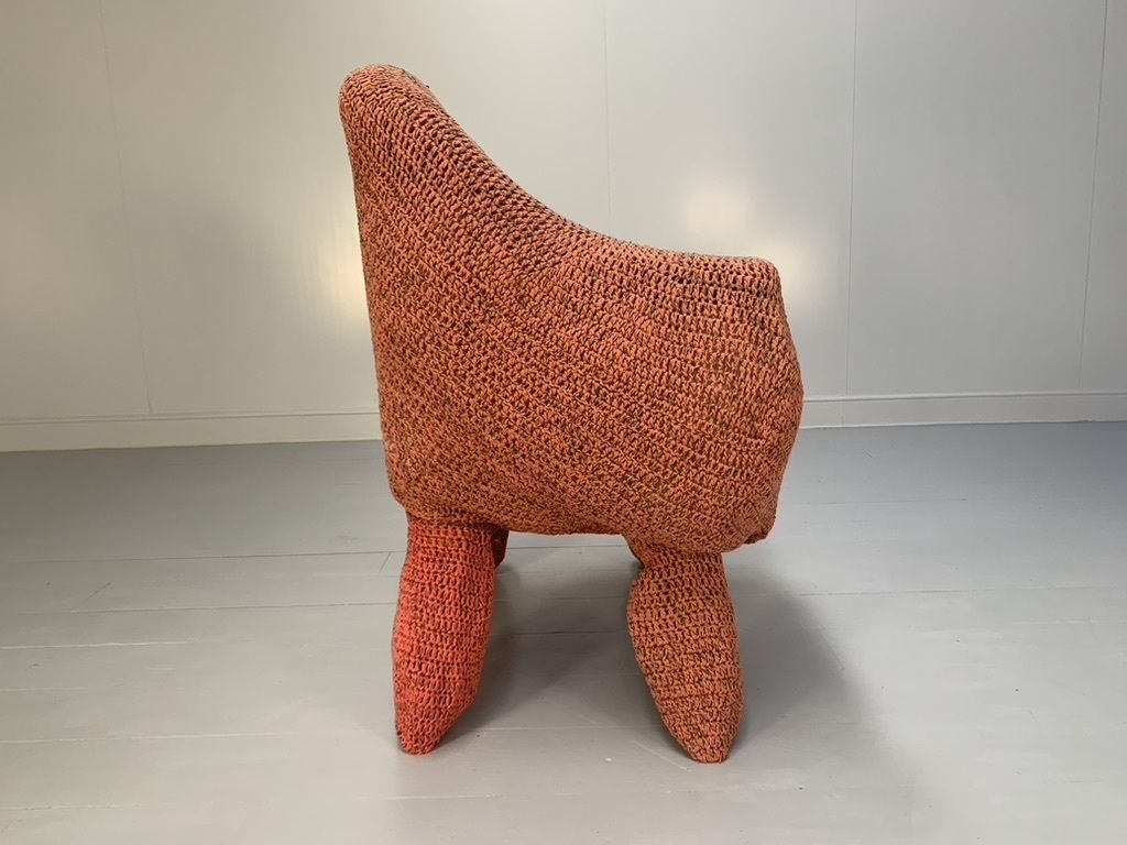 Jordyn Rachel Gardiner “Udder” Armchair & Stool – In Crochet Cotton Yarn photo vinterior