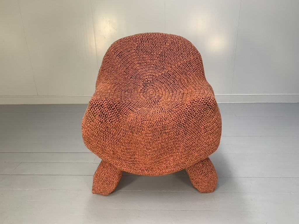 photo furniture Jordyn Rachel Gardiner “Udder” Armchair & Stool – In Crochet Cotton Yarn