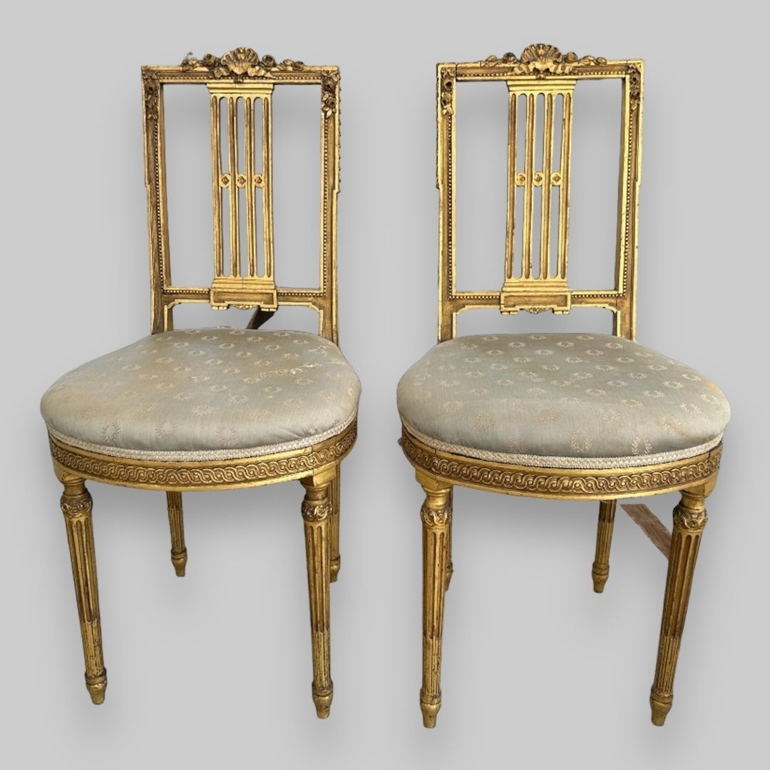 A Pair Of Very Attractive French Napoleonic Era Salon Chairs photo for sale