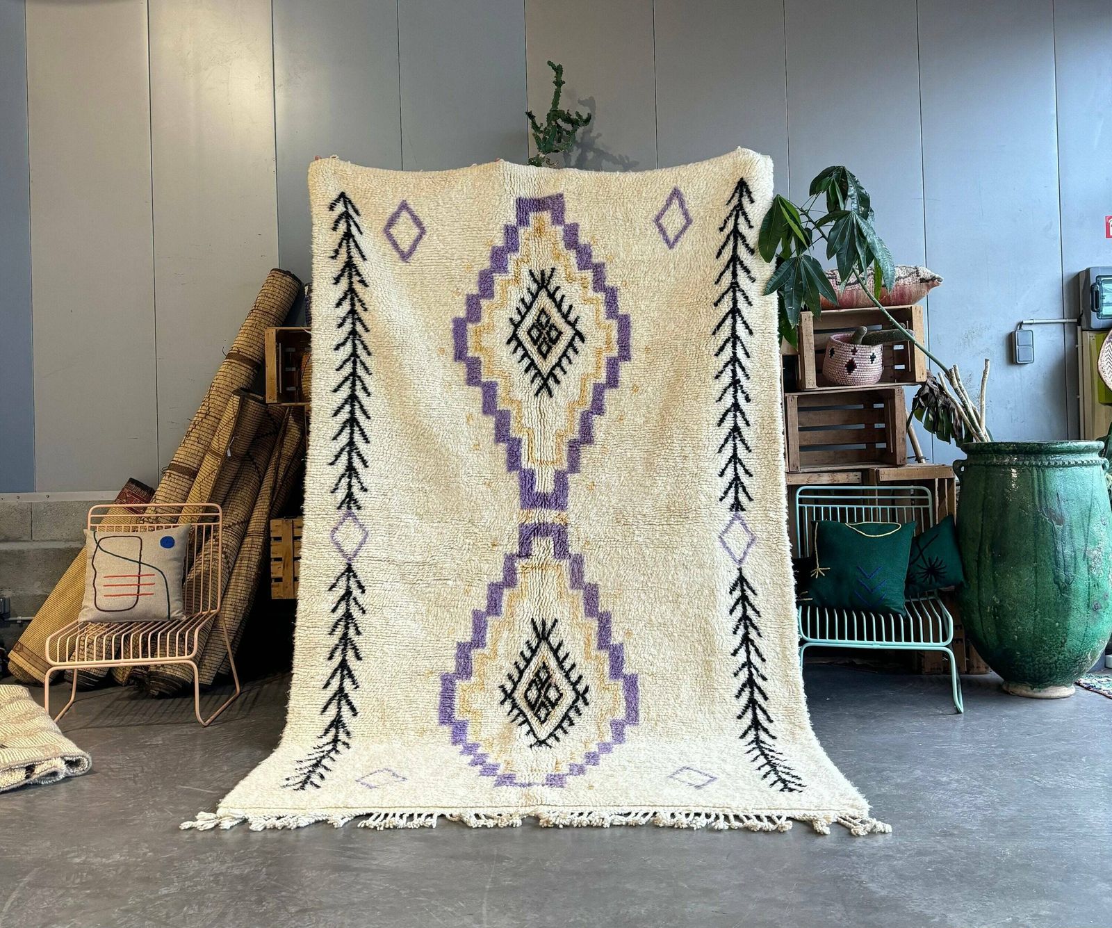 Moroccan Beni Ourain Rug 175x290 Cm   Berber Wool Carpet   Moroccan Area Rug   Handmade Rug   Moroccan Carpet   Colorful Moroccan Rug