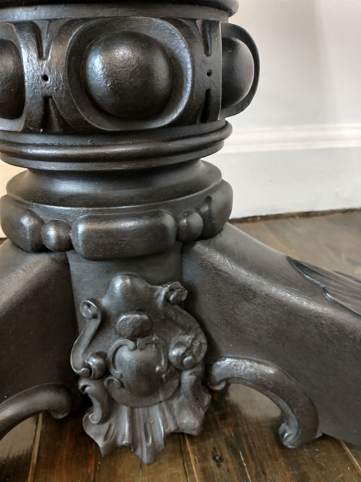 Painted Antique Pedestal Side Table photo vinterior